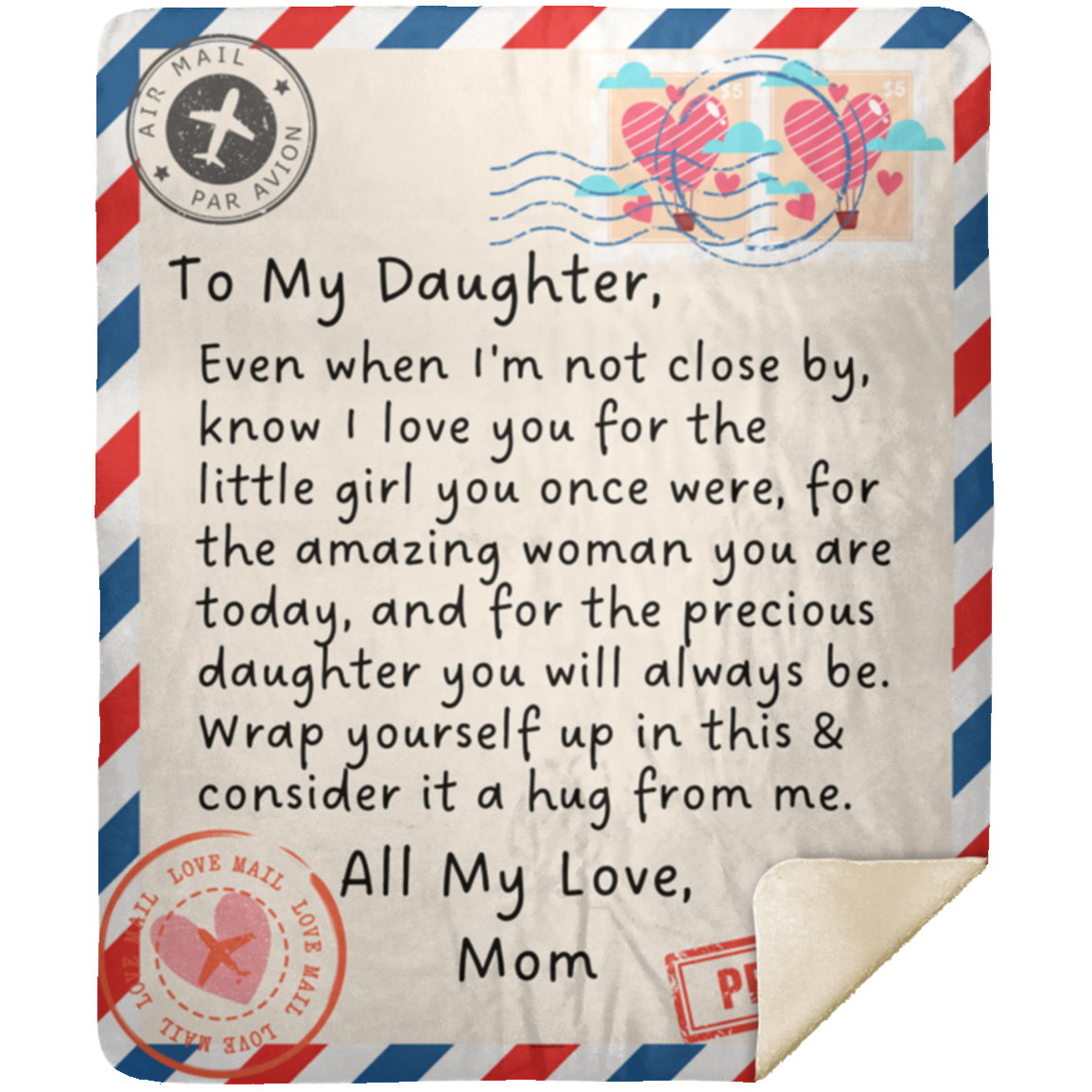 To Daughter Love Mom - Premium Mink Sherpa Blanket 50x60