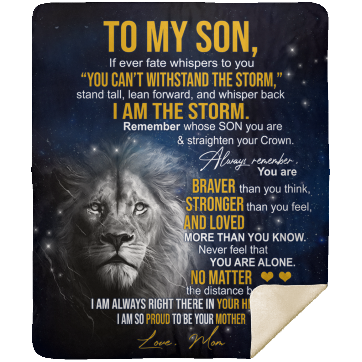 To My Son, Love Mom - Premium Mink Sherpa Blanket 50x60