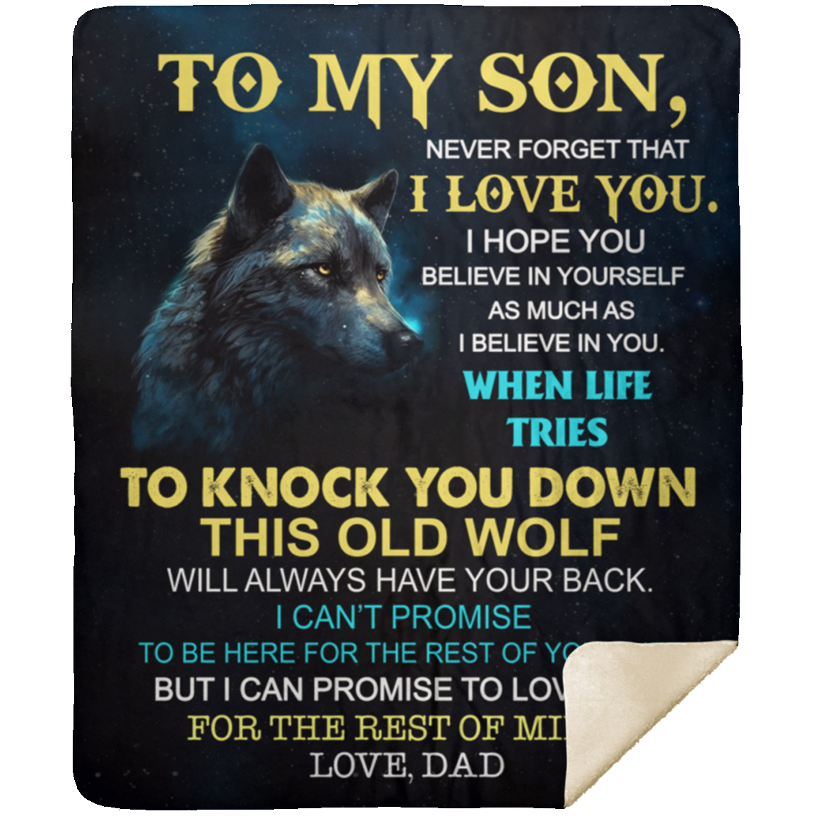 To My Son - From Dad Premium Mink Sherpa Blanket 50x60