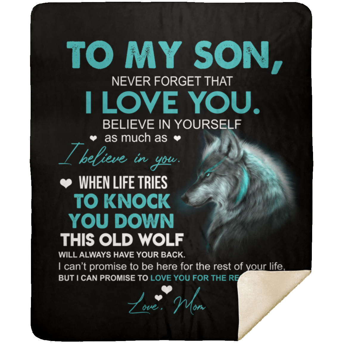 To My Son - Love Mom Premium Mink Sherpa Blanket 50x60