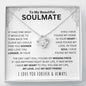 To My Beautiful Soulmate | I Love You Forever & Always | Love Knot Necklace