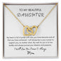 My Beautiful Daughter Necklace - Love Mom - Interlocking Hearts