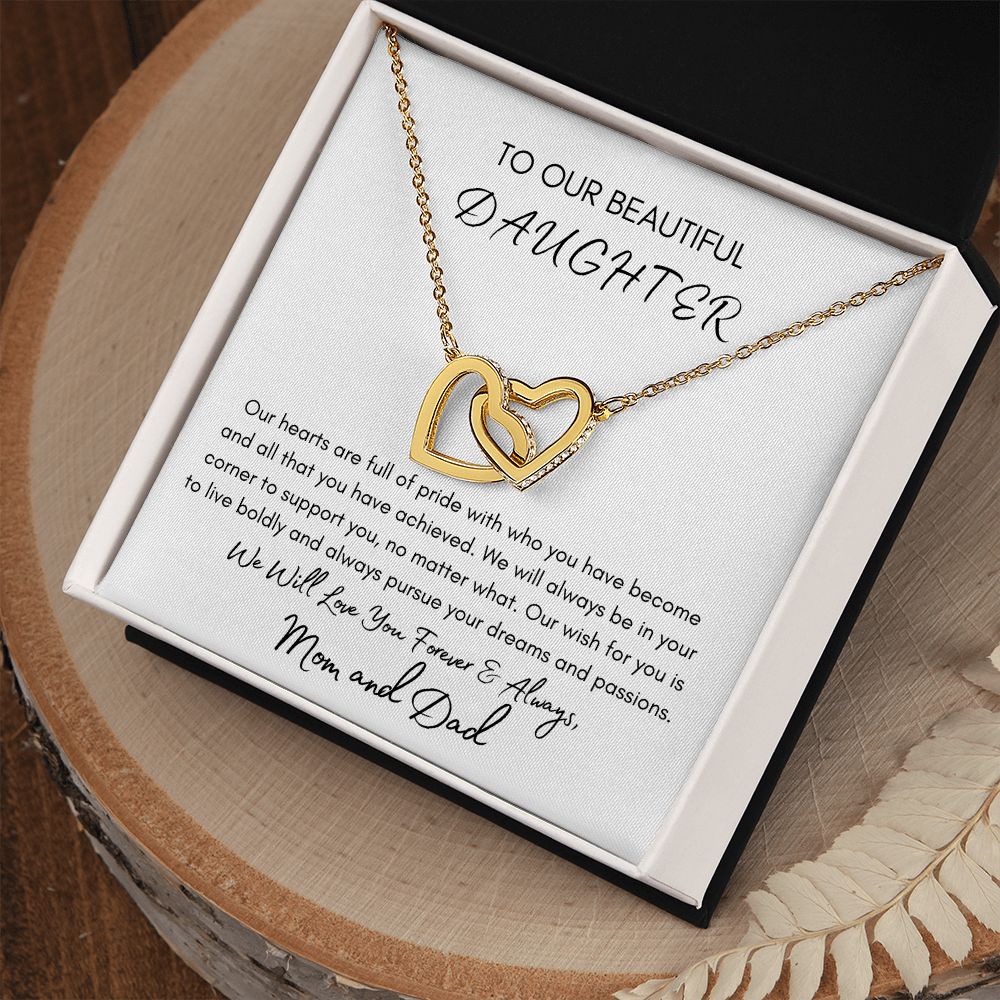 Our Beautiful Daughter - Interlocking Hearts Necklace