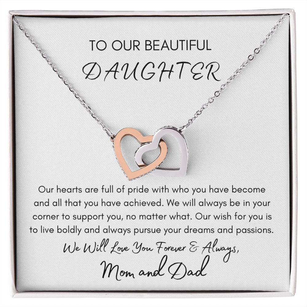 Our Beautiful Daughter - Interlocking Hearts Necklace
