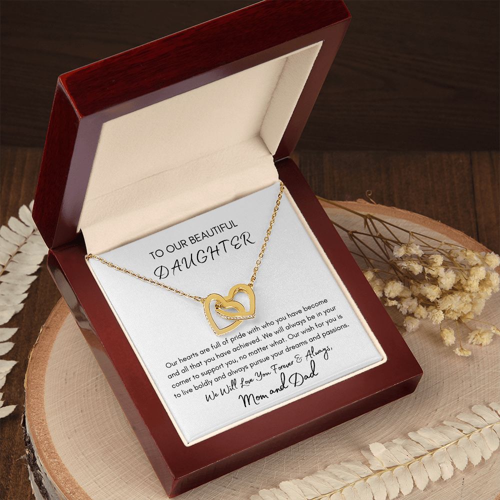 Our Beautiful Daughter - Interlocking Hearts Necklace