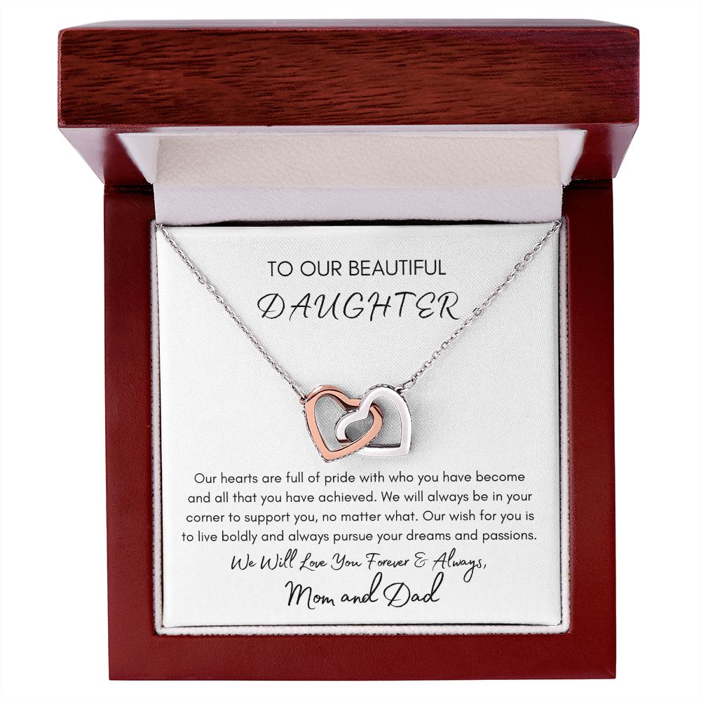 Our Beautiful Daughter - Interlocking Hearts Necklace