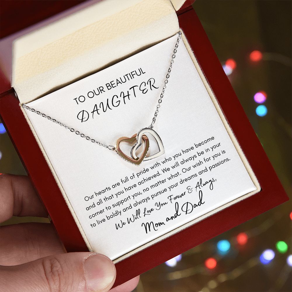 Our Beautiful Daughter - Interlocking Hearts Necklace