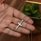 To My Son Cross Necklace | Gift from Mom | Stainless Steel Snake Chain