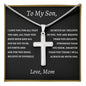 To My Son Cross Necklace | Gift from Mom | Stainless Steel Snake Chain