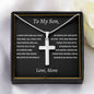 To My Son Cross Necklace | Gift from Mom | Stainless Steel Snake Chain