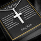 To My Son Cross Necklace | Gift from Mom | Stainless Steel Snake Chain