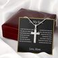 To My Son Cross Necklace | Gift from Mom | Stainless Steel Snake Chain