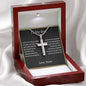 To My Son Cross Necklace | Gift from Mom | Stainless Steel Snake Chain