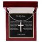 To My Son Cross Necklace | Gift from Mom | Stainless Steel Snake Chain