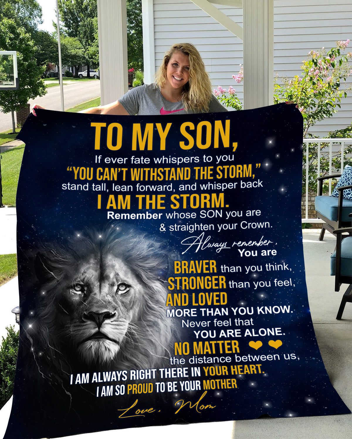 To My Son, Love Mom - Premium Mink Sherpa Blanket 50x60