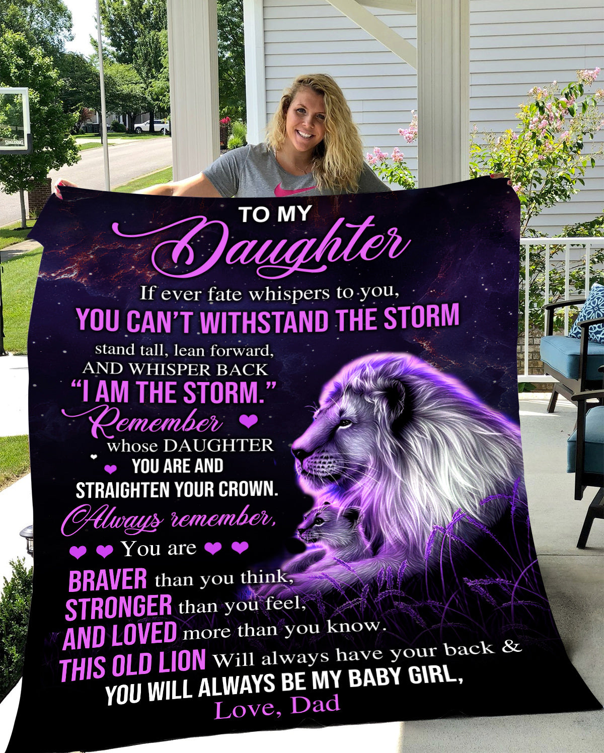 To My Daughter - From Dad Premium Mink Sherpa Blanket 50x60