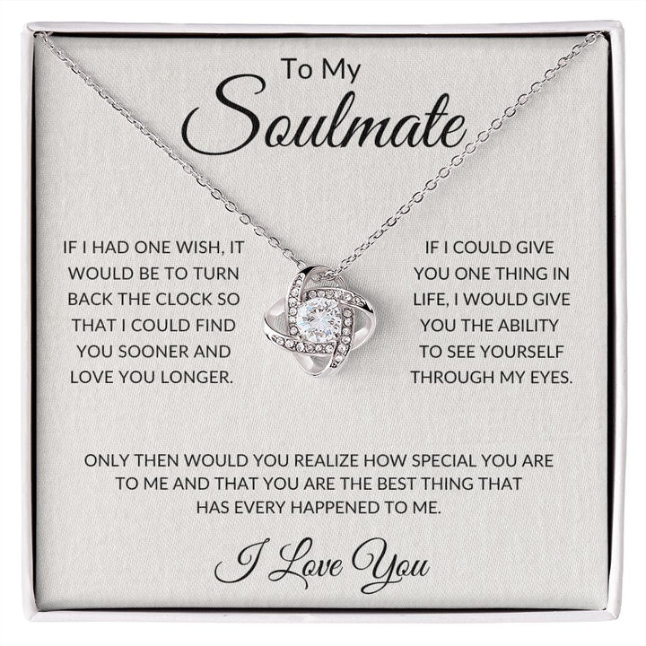 To My Soulmate Love Knot Necklace - One Wish – Owlsbox
