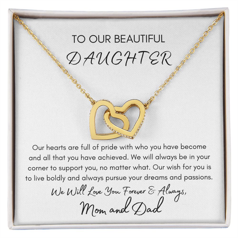Our Beautiful Daughter - Interlocking Hearts Necklace