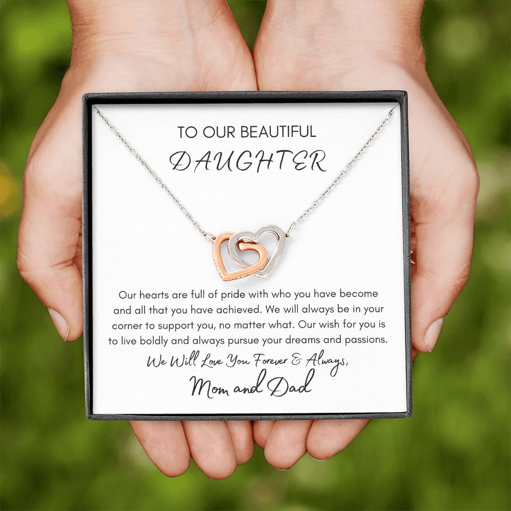 Our Beautiful Daughter - Interlocking Hearts Necklace