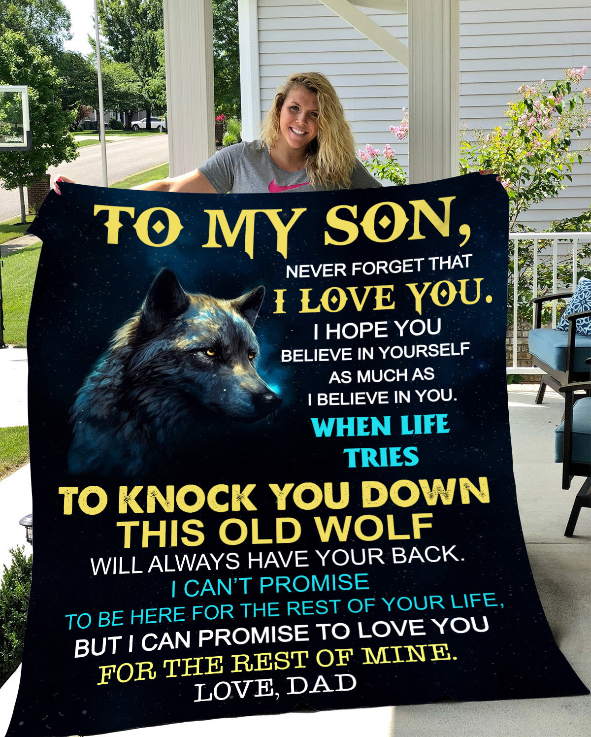 To My Son - From Dad Premium Mink Sherpa Blanket 50x60